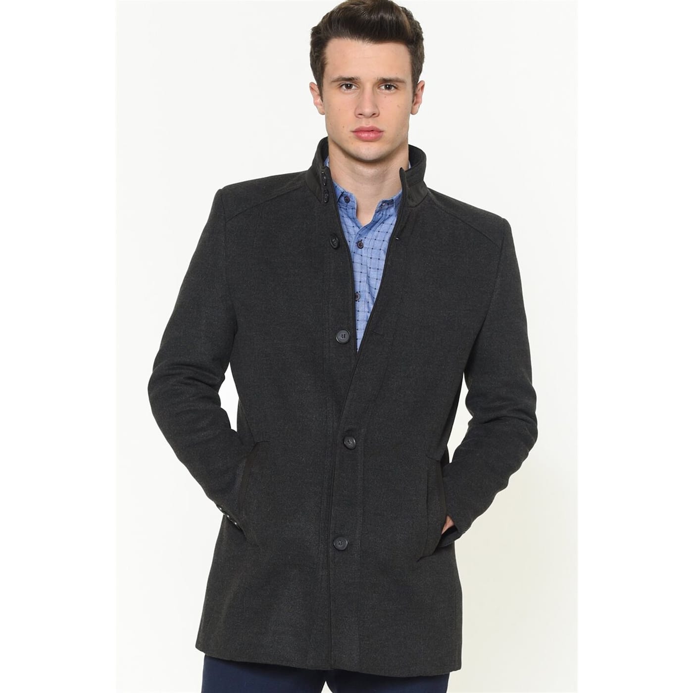 PLT8357 DEWBERRY MEN's COAT-ANTHRACITE