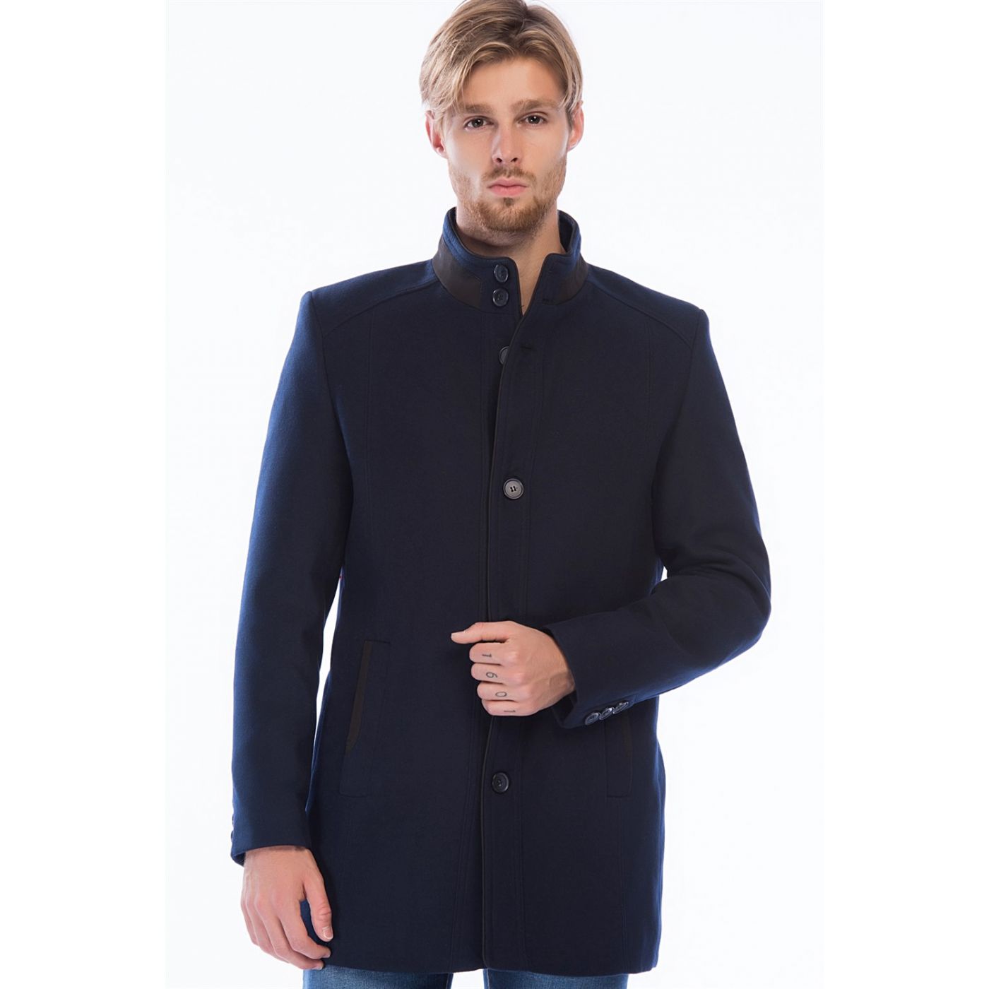 PLT8357 DEWBERRY MEN's COAT-LACİVERT