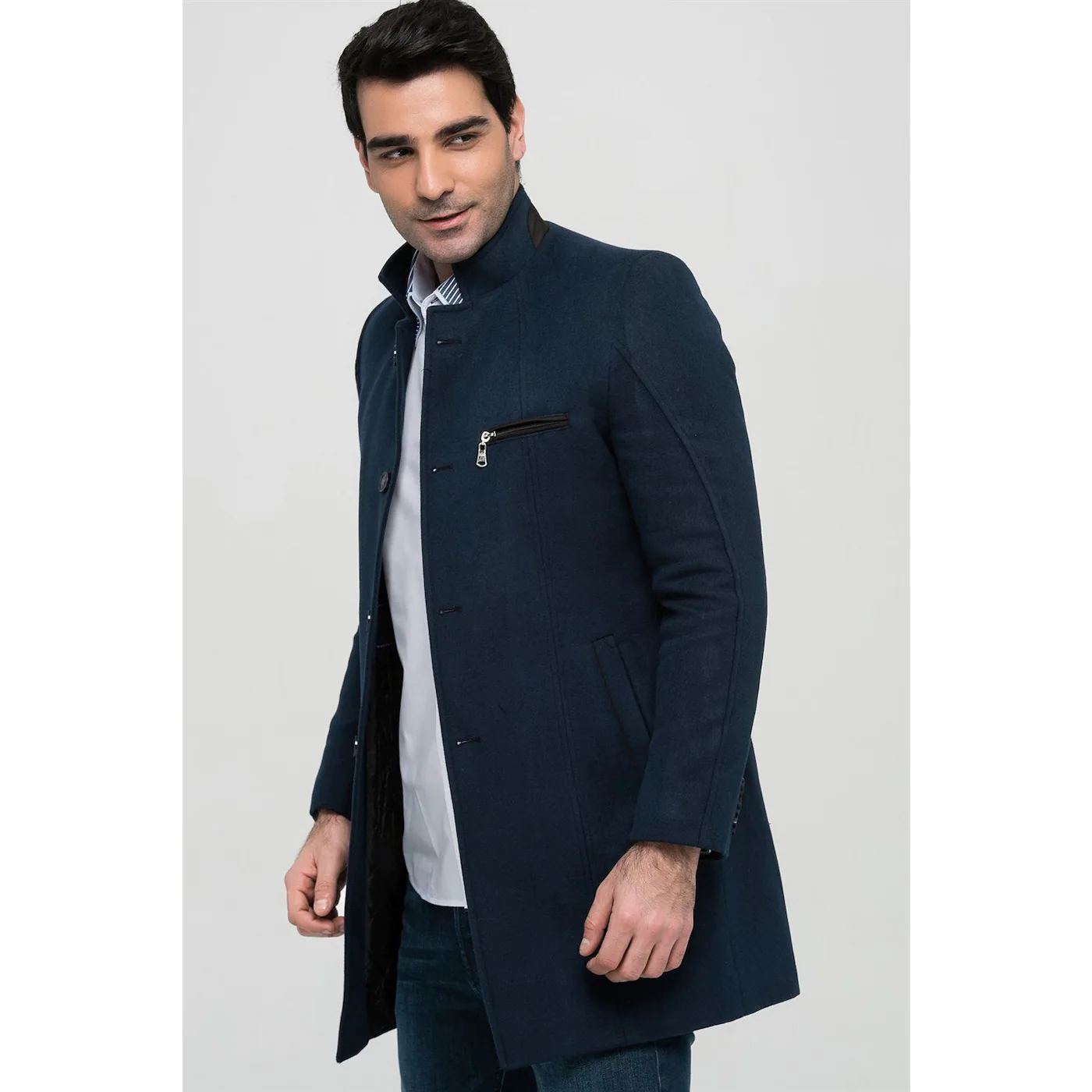 PLT8322 DEWBERRY MEN's COAT-LACİVERT