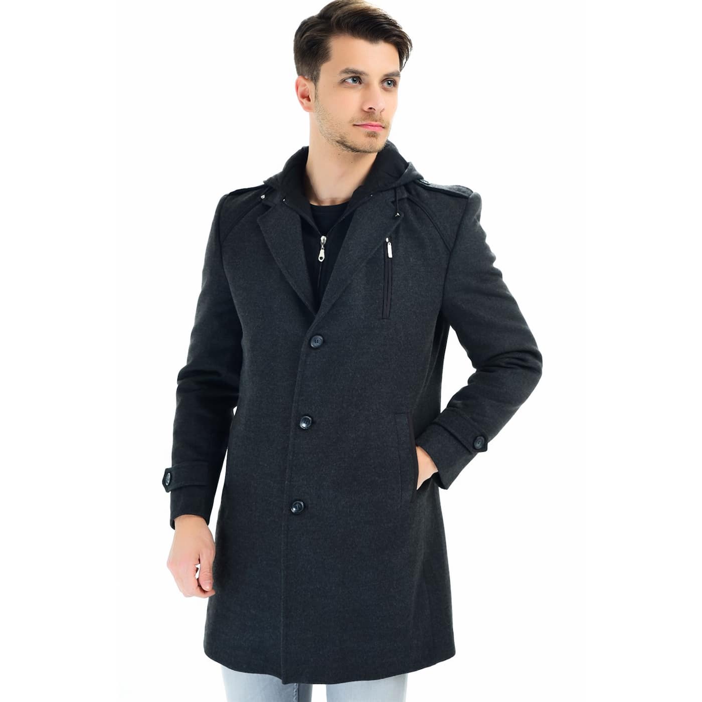 PLT8368 DEWBERRY MEN's COAT-ANTHRACITE