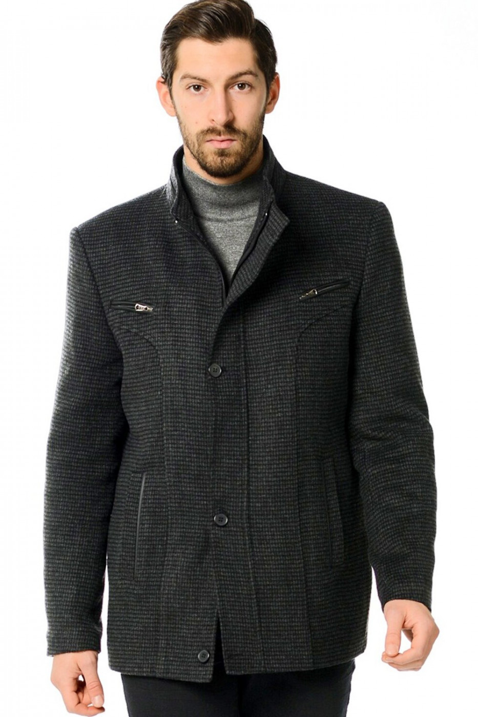 K7126 DEWBERRY MALE COAT-PATTERNED ANTHRACITE 2