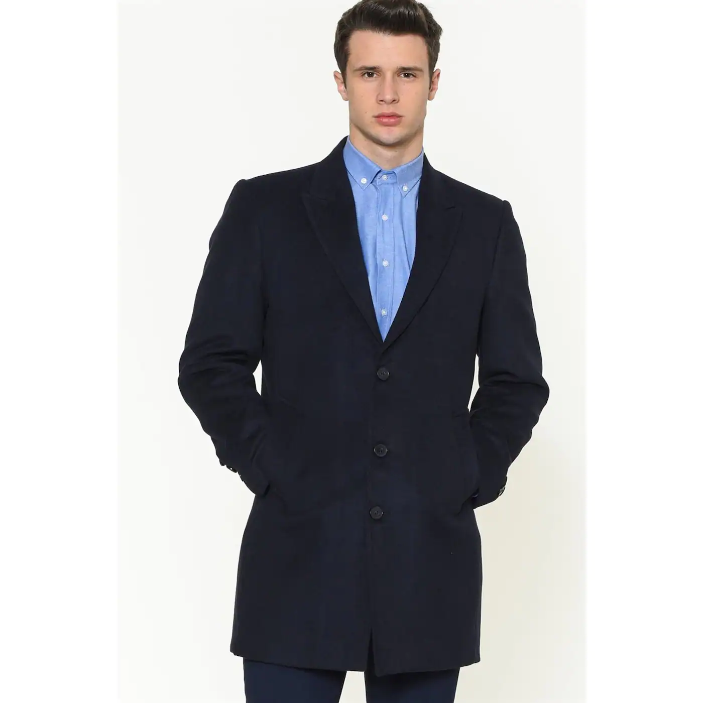 PLT8390 DEWBERRY MEN's COAT-LACİVERT