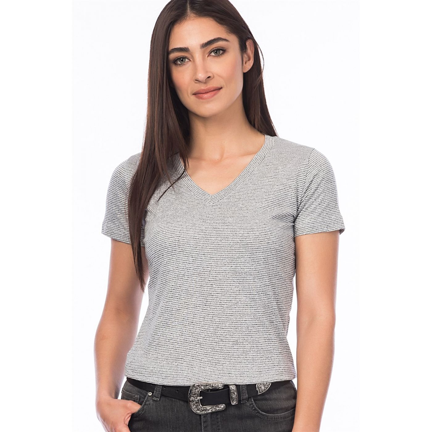 Z6274 DEWBERY WOMEN'S T-SHIRT-GRAY