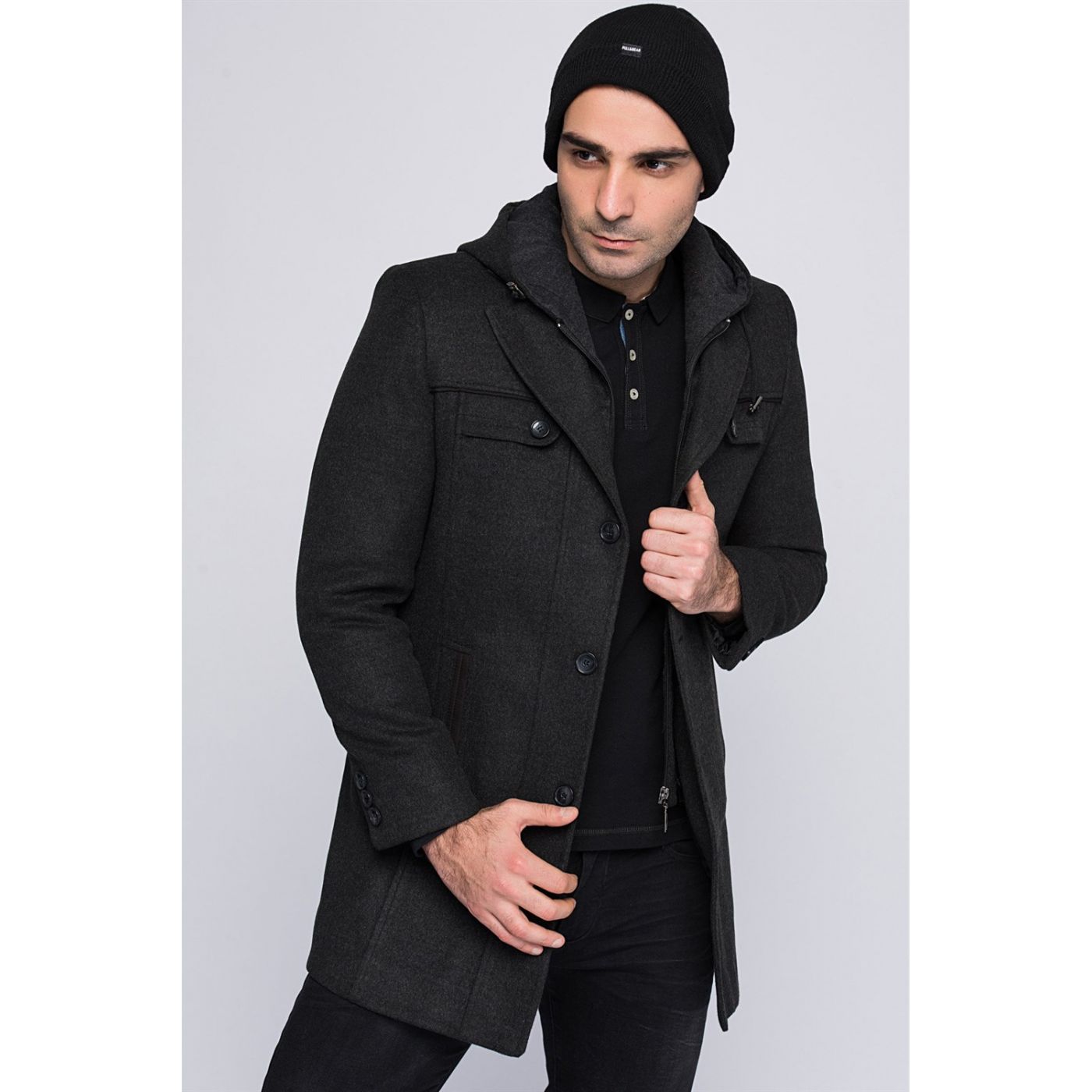 PLT8338 DEWBERRY MEN's COAT-ANTHRACITE