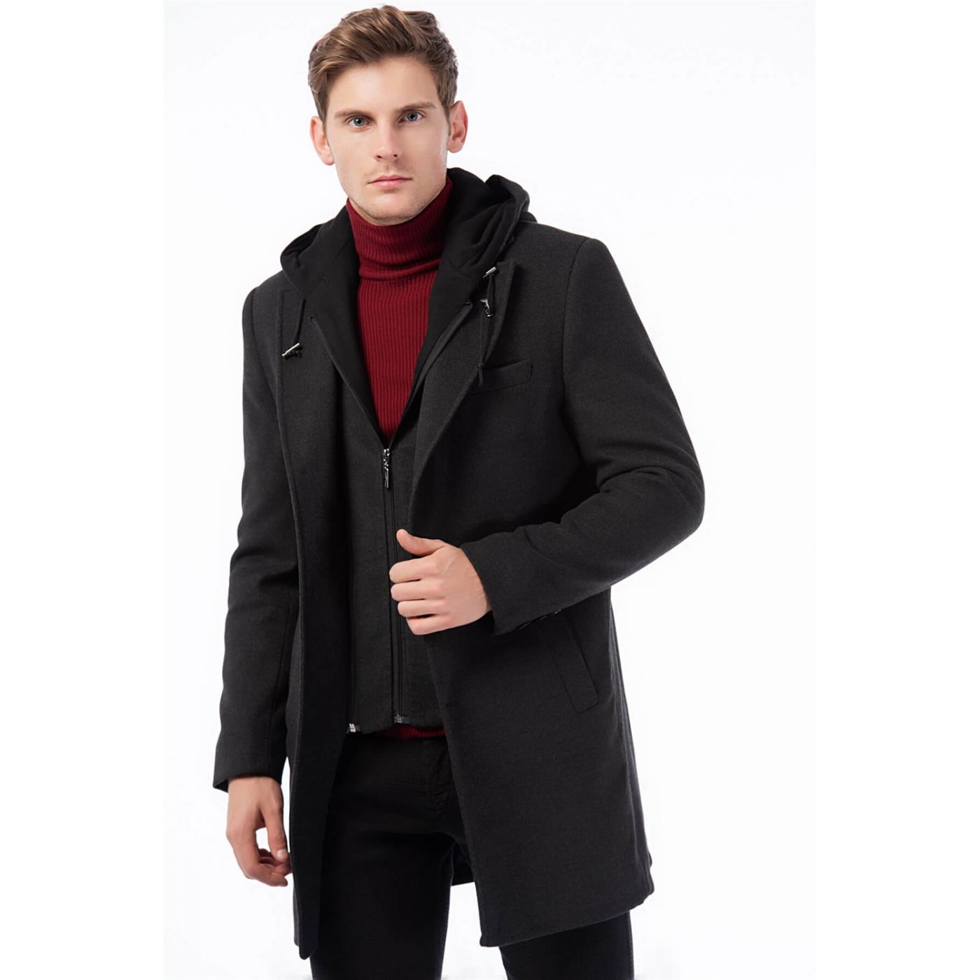 PLT8331 DEWBERRY MEN's COAT-ANTHRACITE