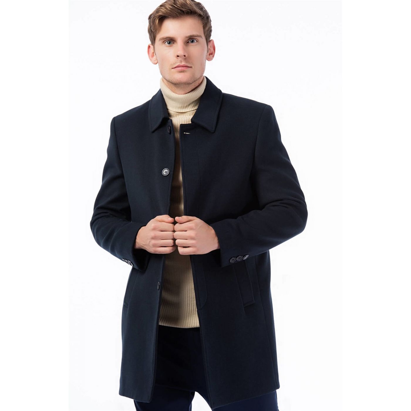 PLT8330 DEWBERRY MEN's COAT-LACİVERT