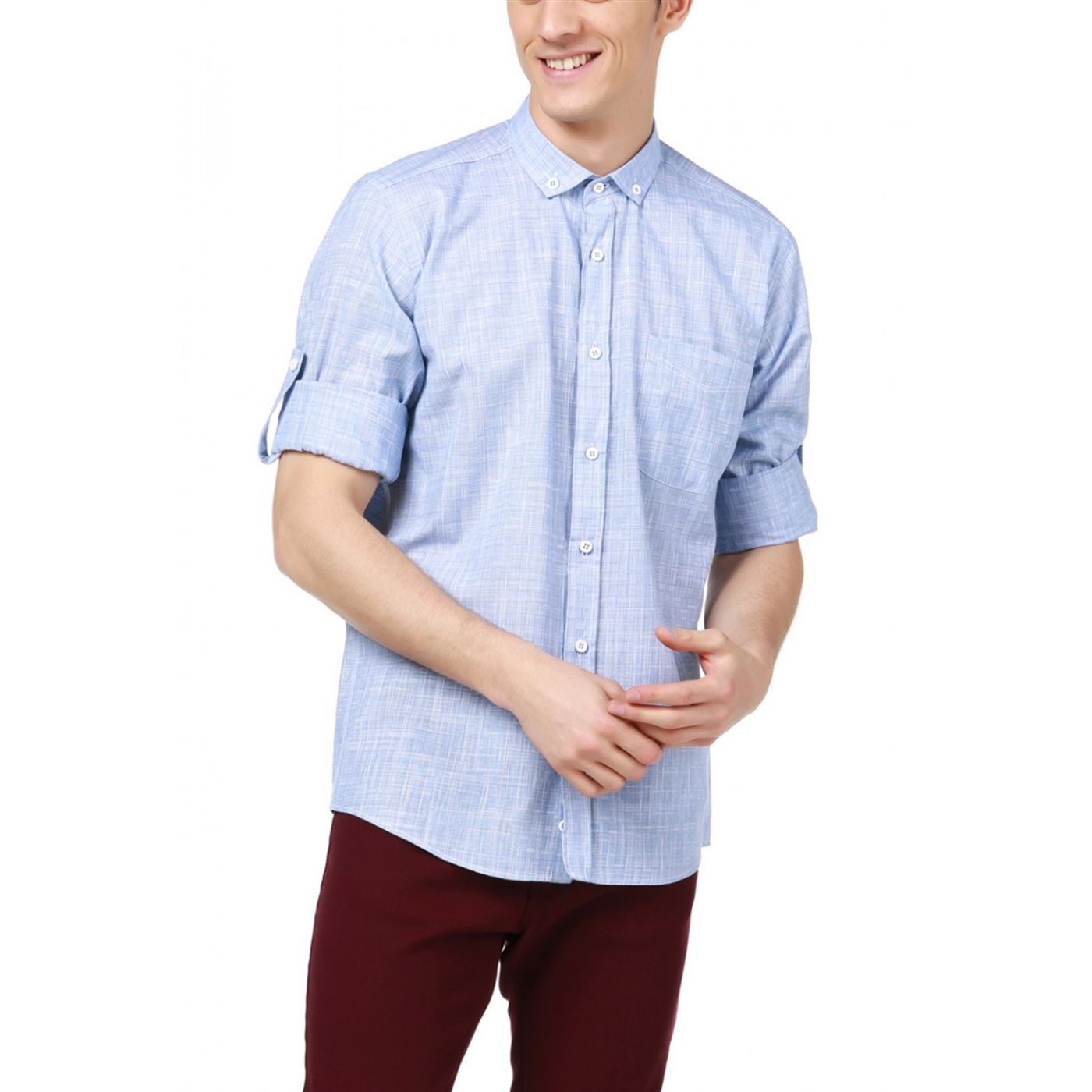 G626 DEWBERRY LINEN SHIRT-BLUE