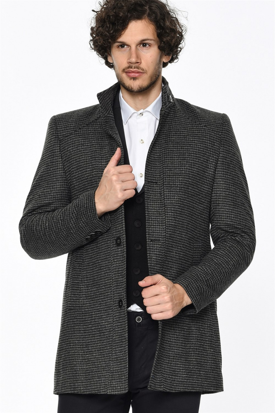 PLT8326 DEWBERRY MEN's COAT-ACCIDENT OIL ANTHRACITE