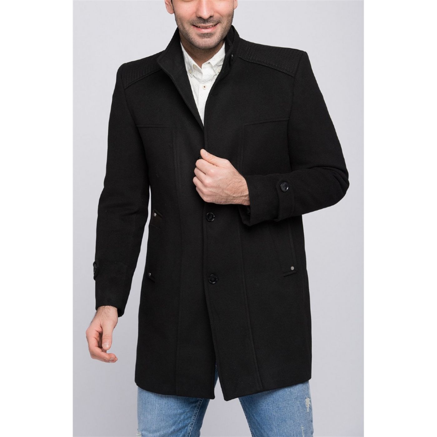PLT8340 DEWBERRY MEN's COAT-BLACK