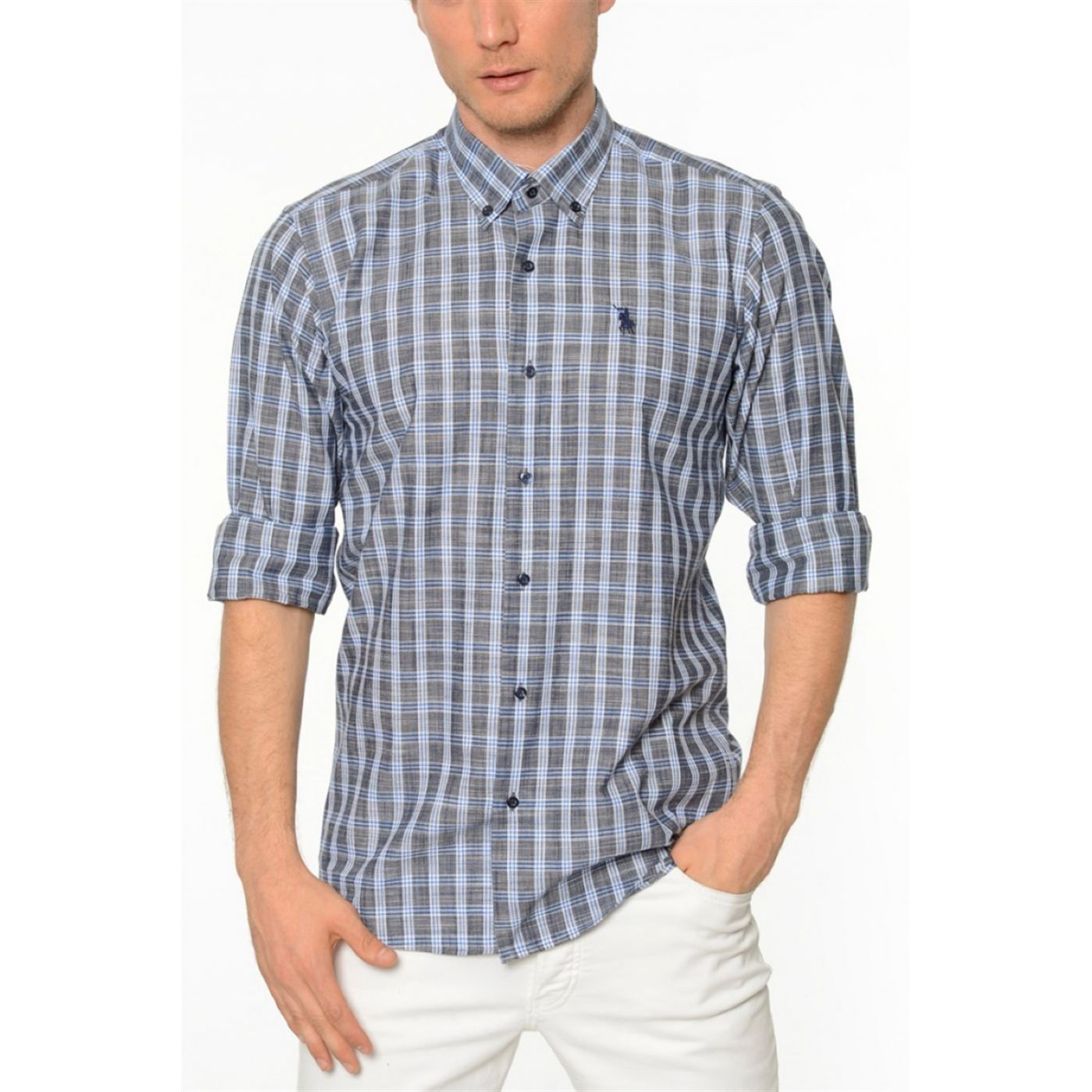 G620 DEWBERRY LINEN SHIRT-NAVY-BLUE