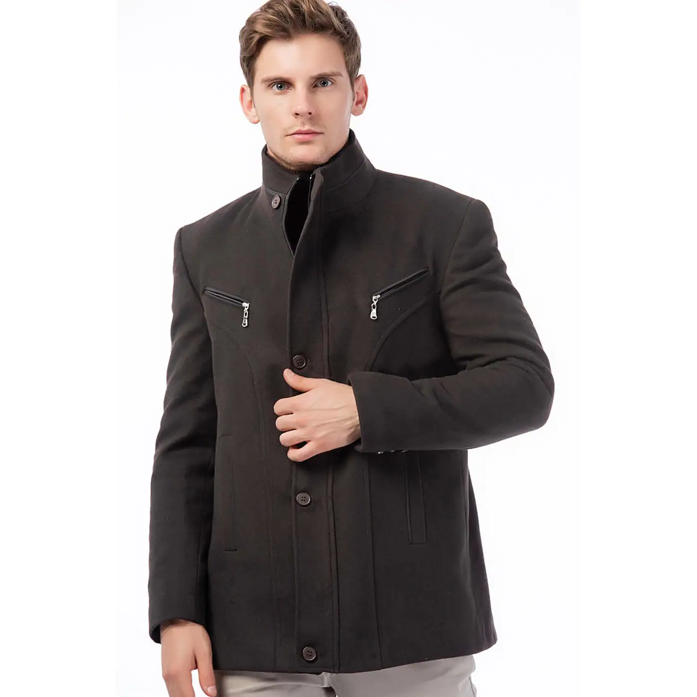 K7126 DEWBERRY MEN's COAT-COFFEE