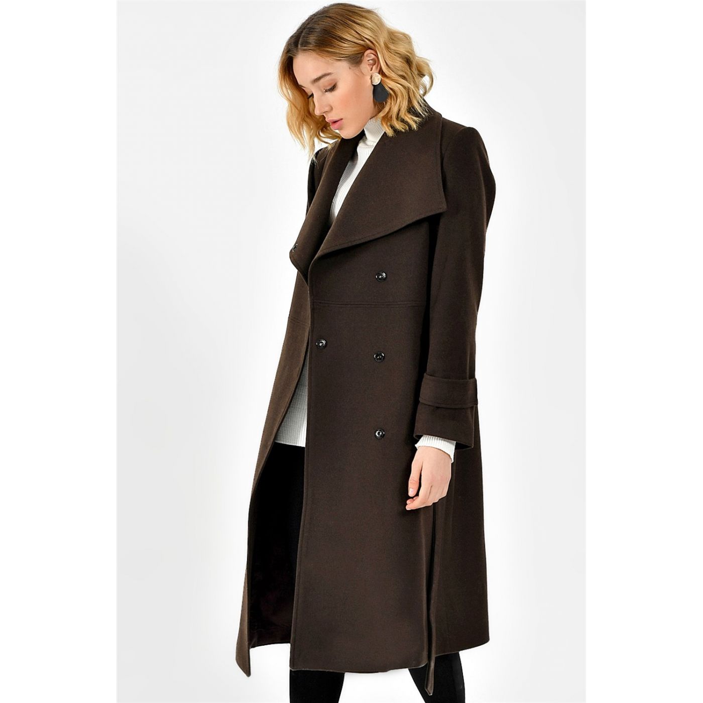 Z6626 DEWBERRY WOMEN's PALTO-COFFEE