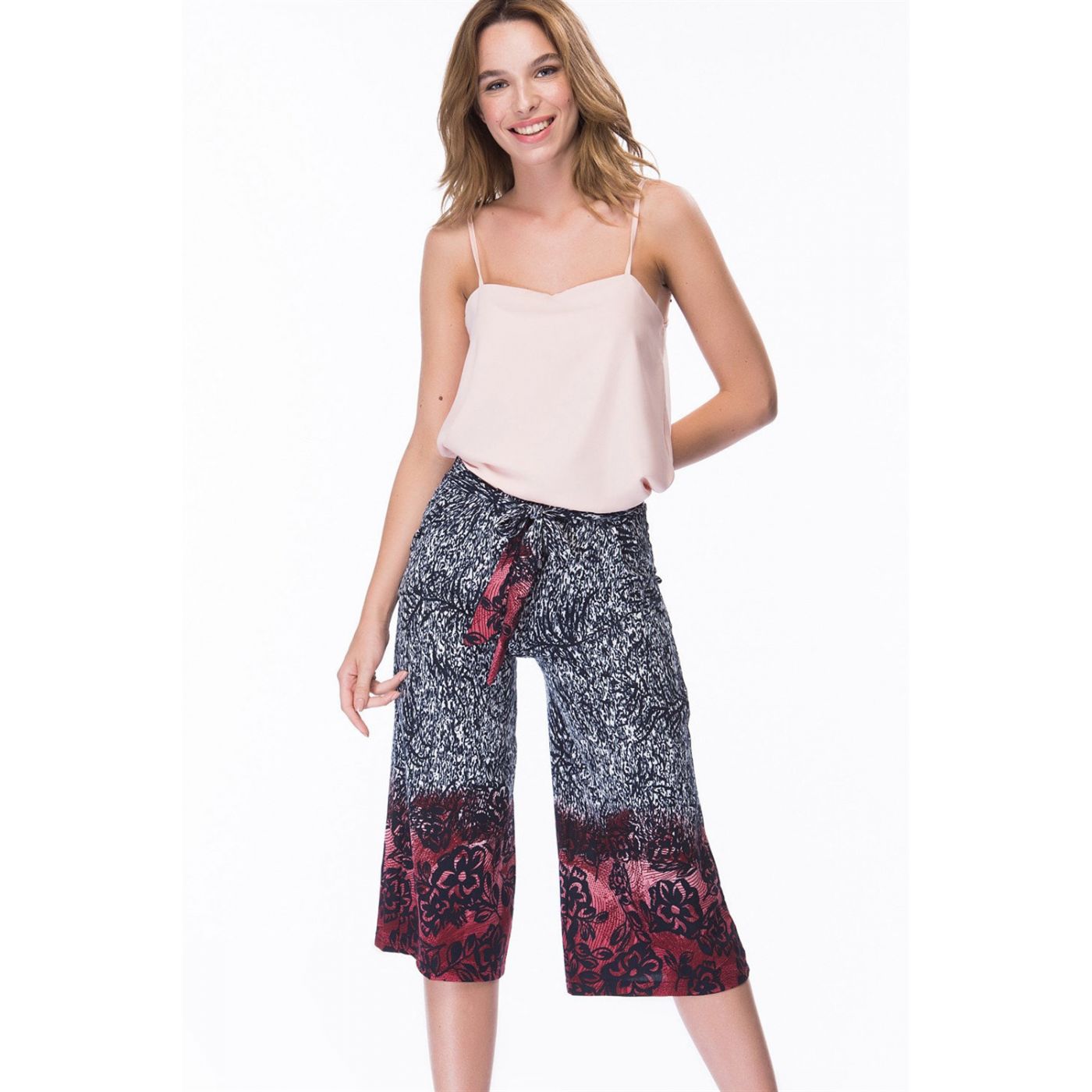 Z6454 DEWBERRY WOMEN's PANTS-BURGUNDY