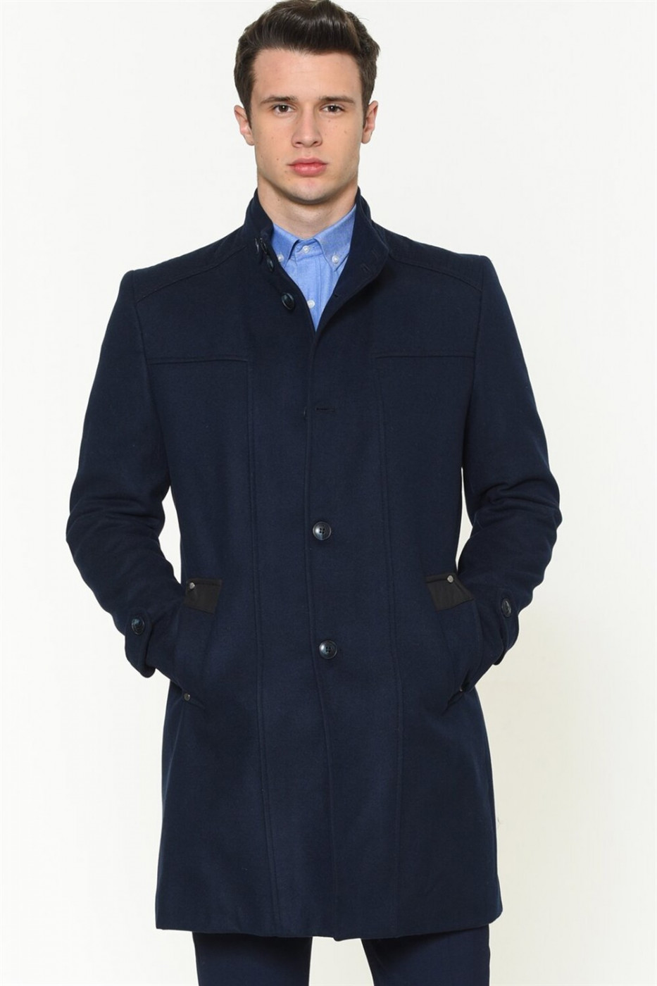 PLT8380 DEWBERRY MEN's COAT-LACİVERT