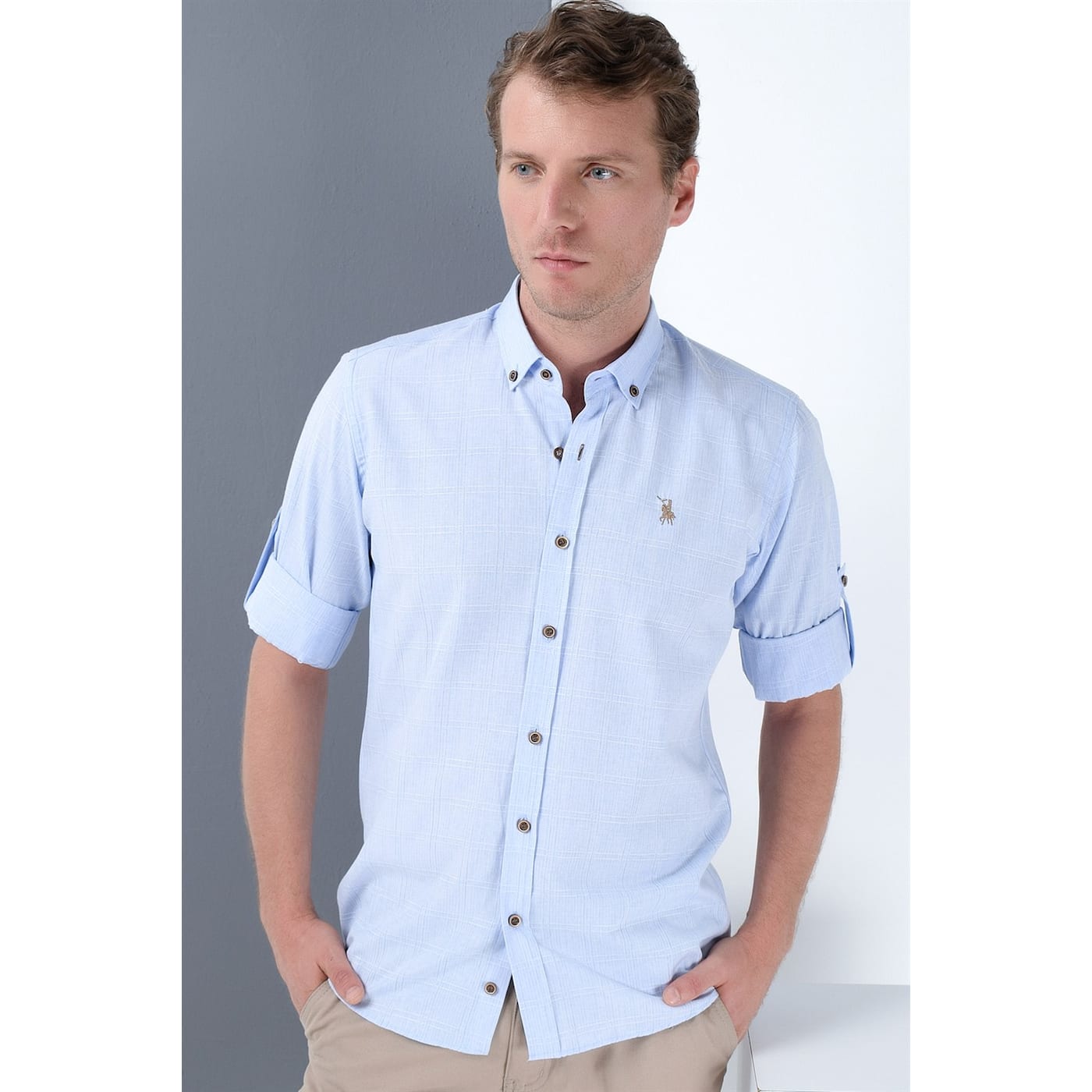 G682 DEWBERRY MEN's SHIRT-BLUE
