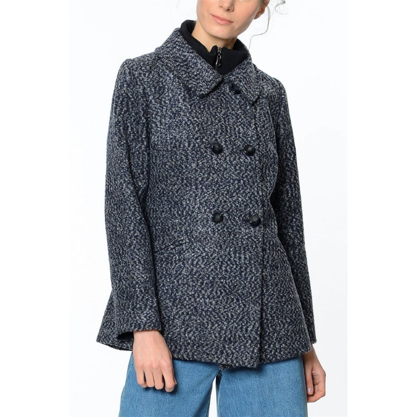 Z6423 DEWBERRY WOMEN KABAN-LACİVERT