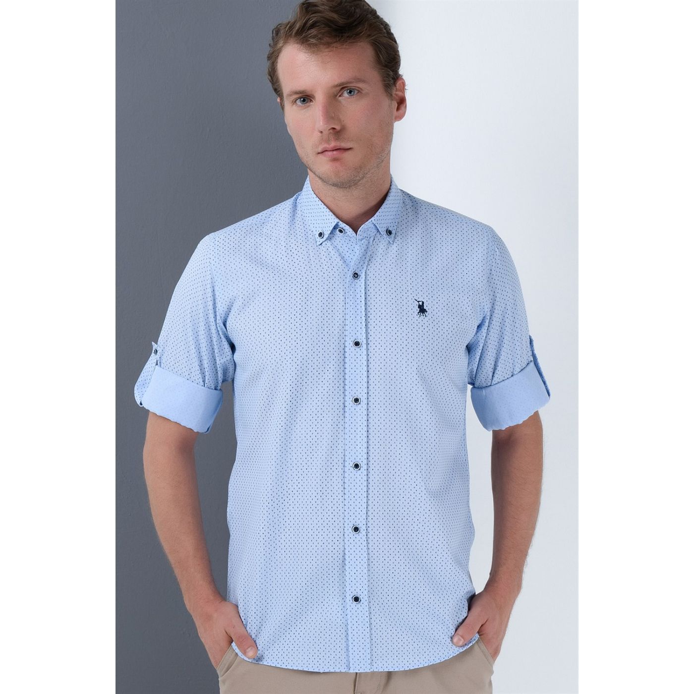 G685 DEWBERRY MEN's SHIRT-BLUE