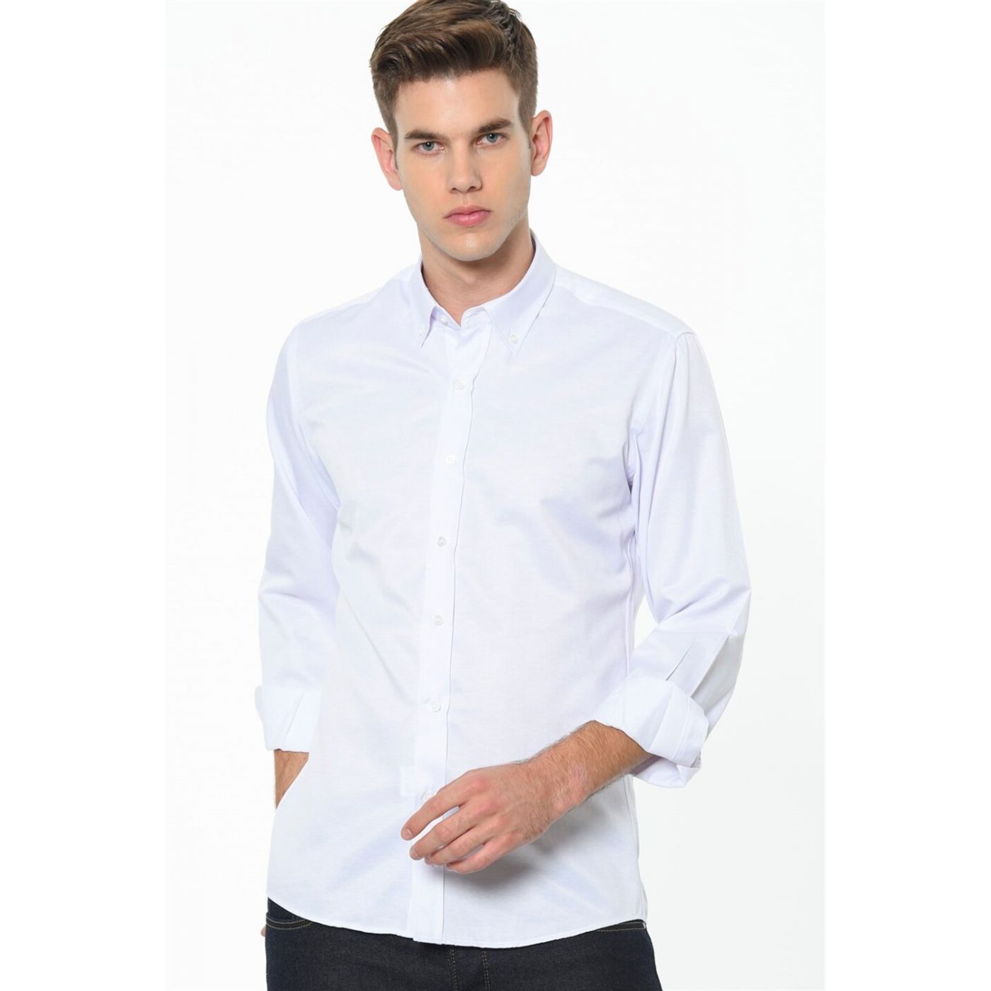 G677 DEWBERRY MEN's SHIRT-WHITE