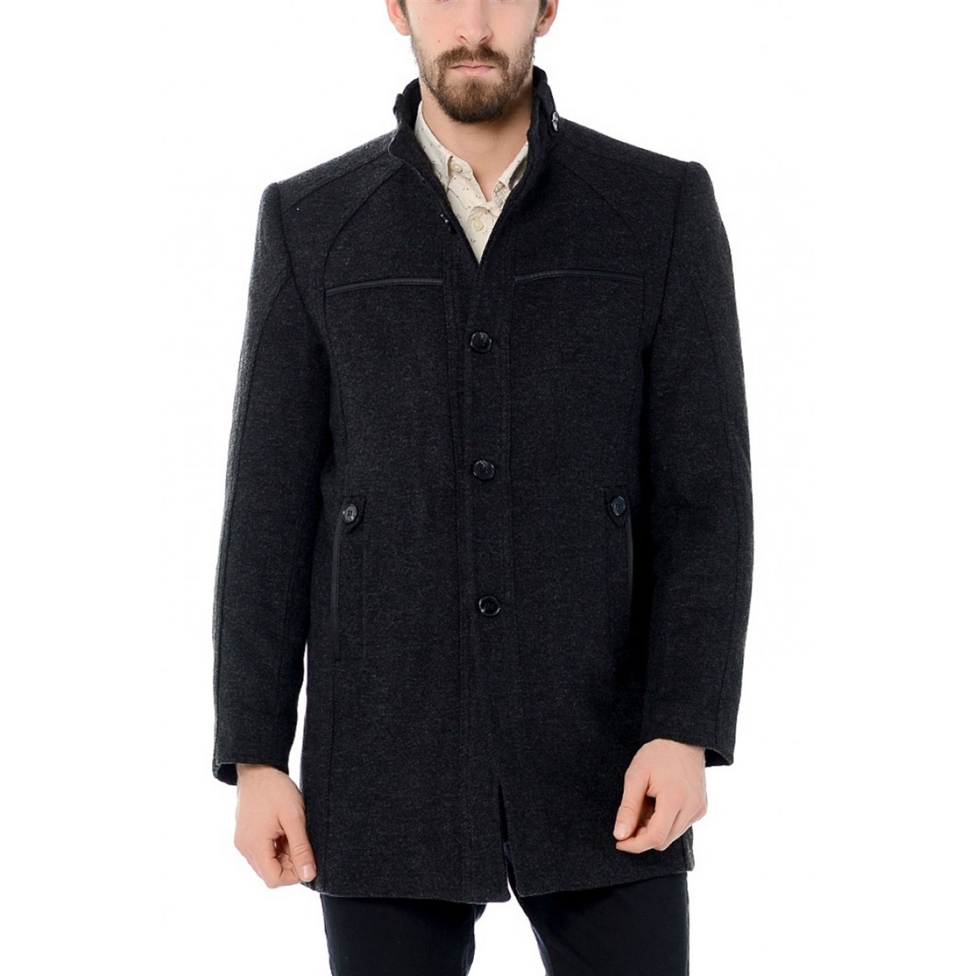 PLT8210 DEWBERRY COAT-DIAGONAL ANTHRACITIS