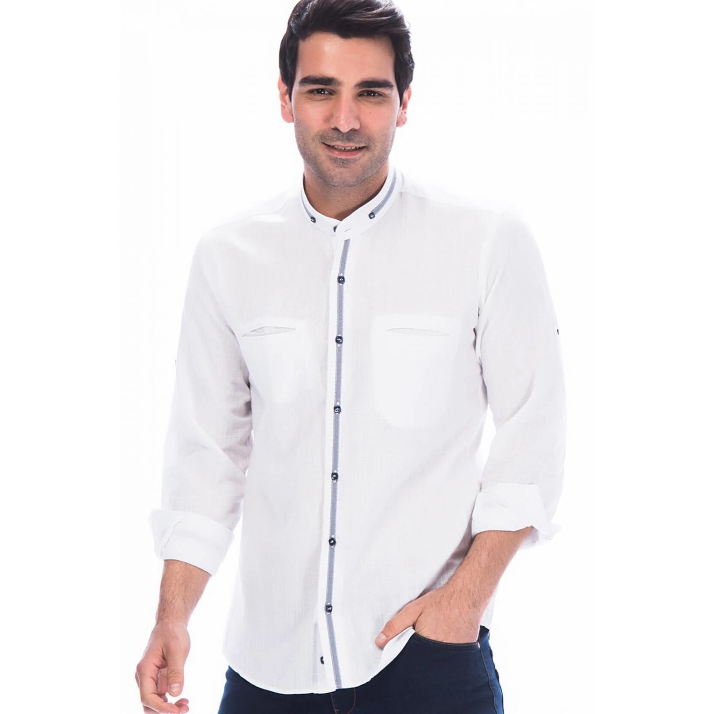 G622 DEWBERRY LINEN SHIRT-WHITE