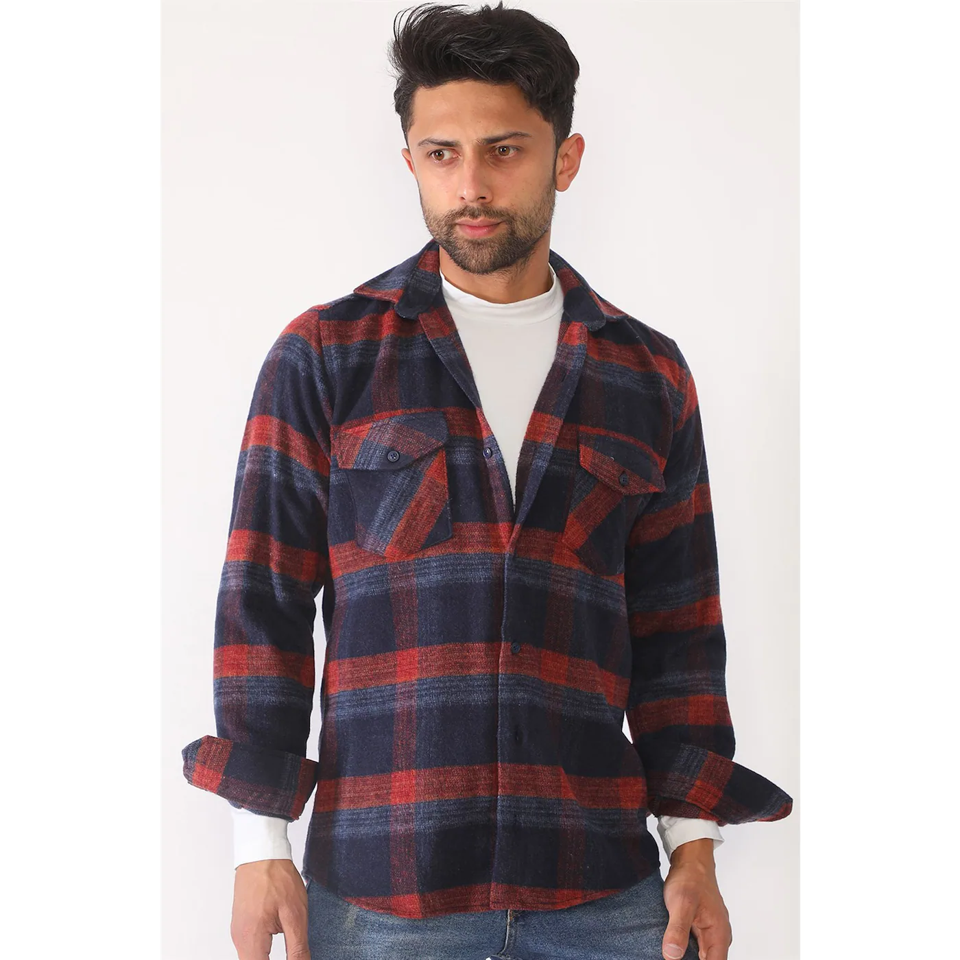 G697 DEWBERRY MEN'S SHIRT-NAVY-BURGUNDY