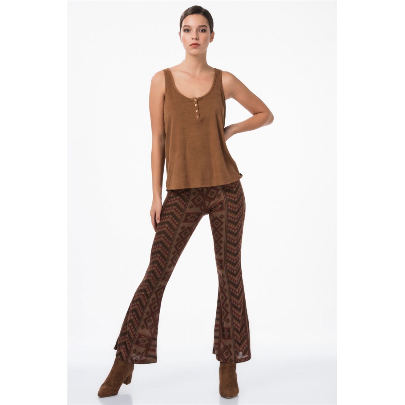 Z4782 DEWBERRY WOMEN'S TIGHTS-COFFEE