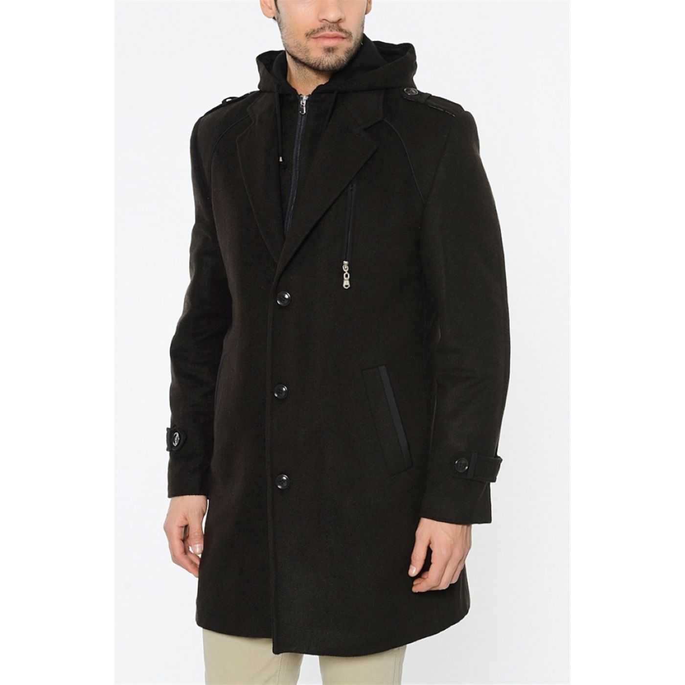 SICAK KIŞ MODASI PLT8205 DEWBERRY COAT-DIAGONAL COFFEE