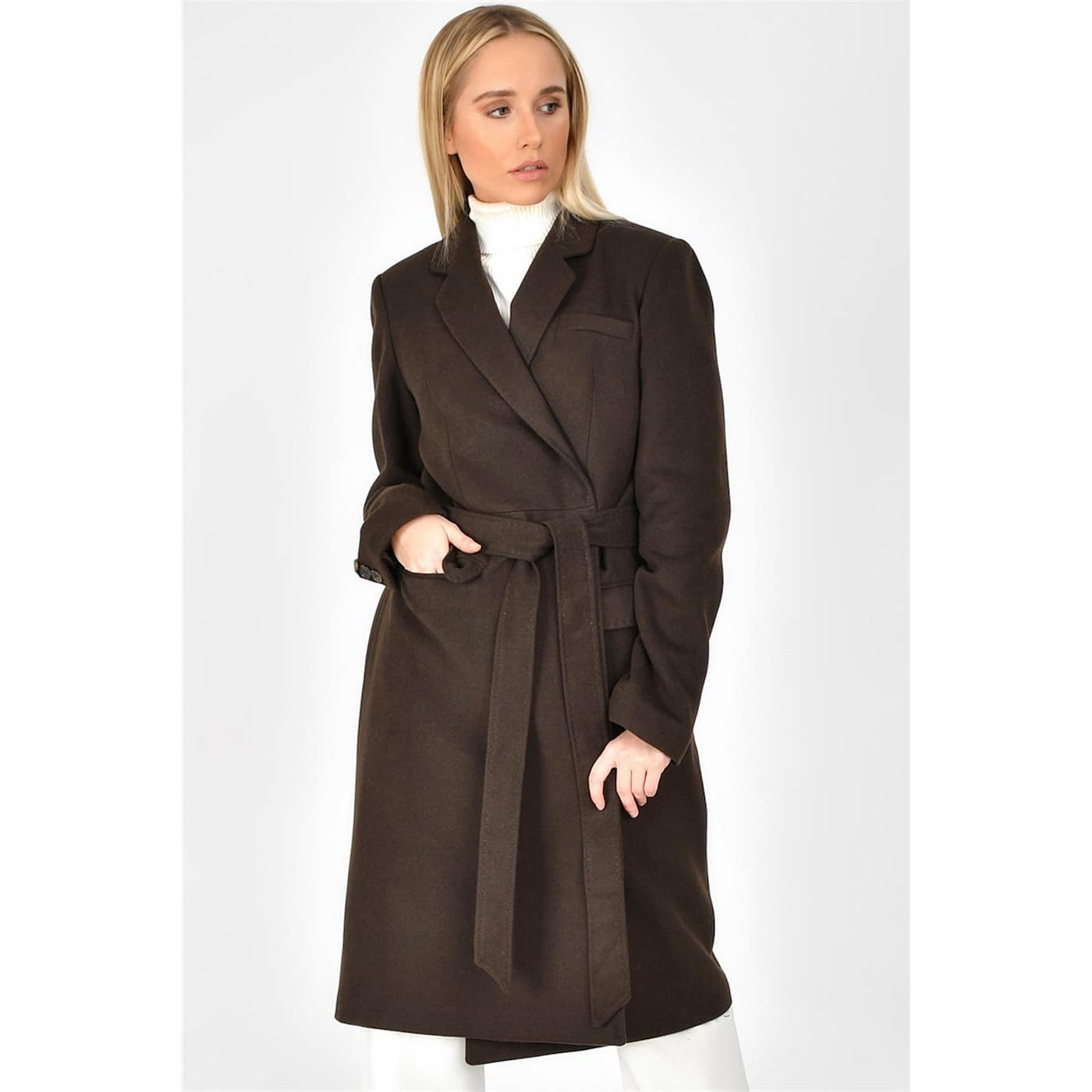 Z6628 DEWBERRY WOMEN's PALTO-COFFEE