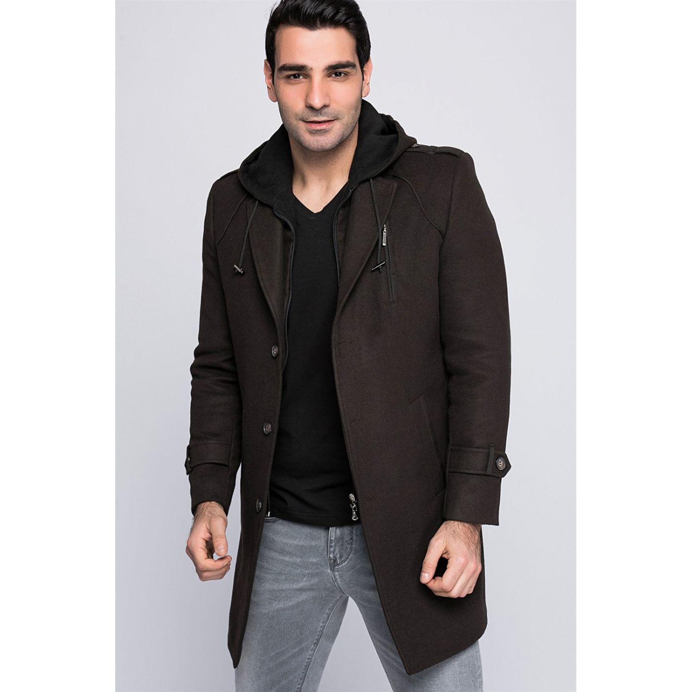 PLT8336 DEWBERRY MEN's COAT-COFFEE