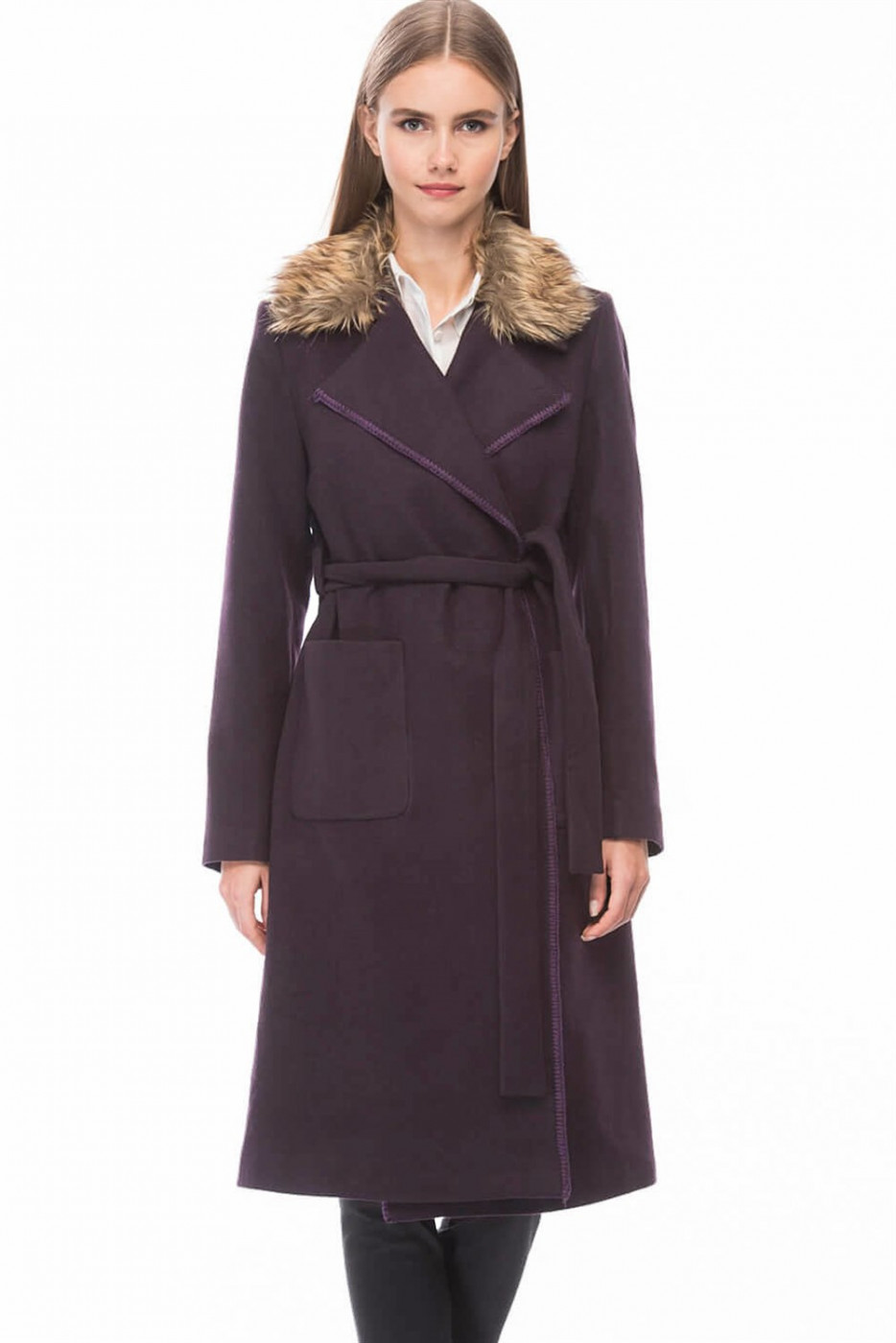 Z6580 DEWBERRY WOMEN's PALTO-PURPLE