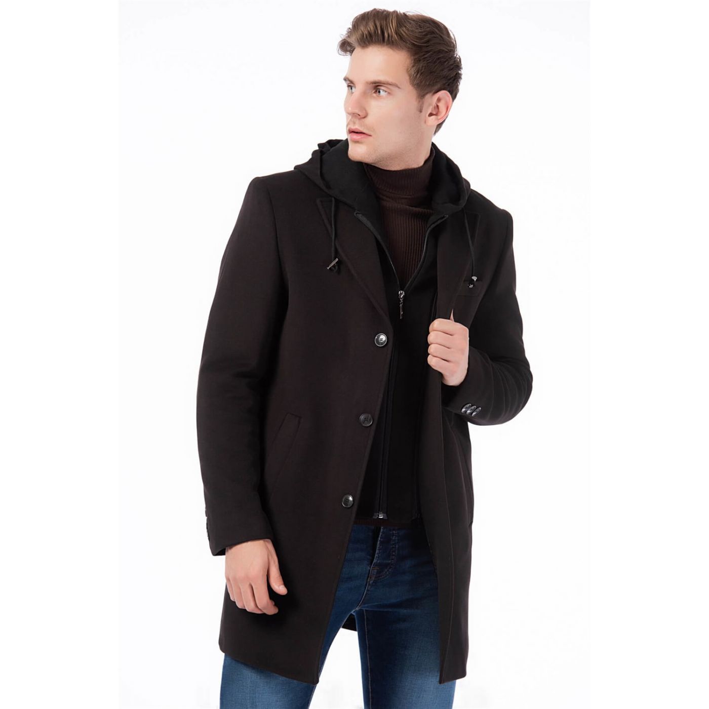 PLT8331 DEWBERRY MEN's COAT-COFFEE
