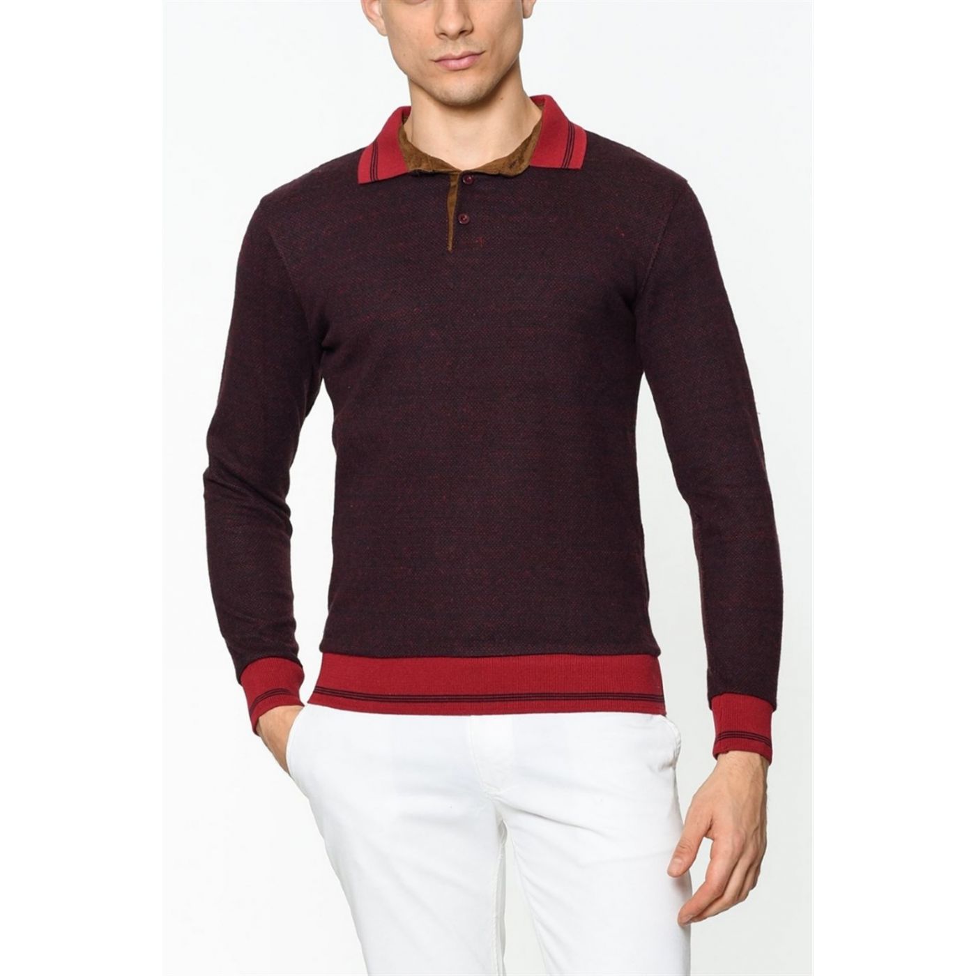 1020 DEWBERRY MEN's SWEATSHIRT-PATTERNED BURGUNDY
