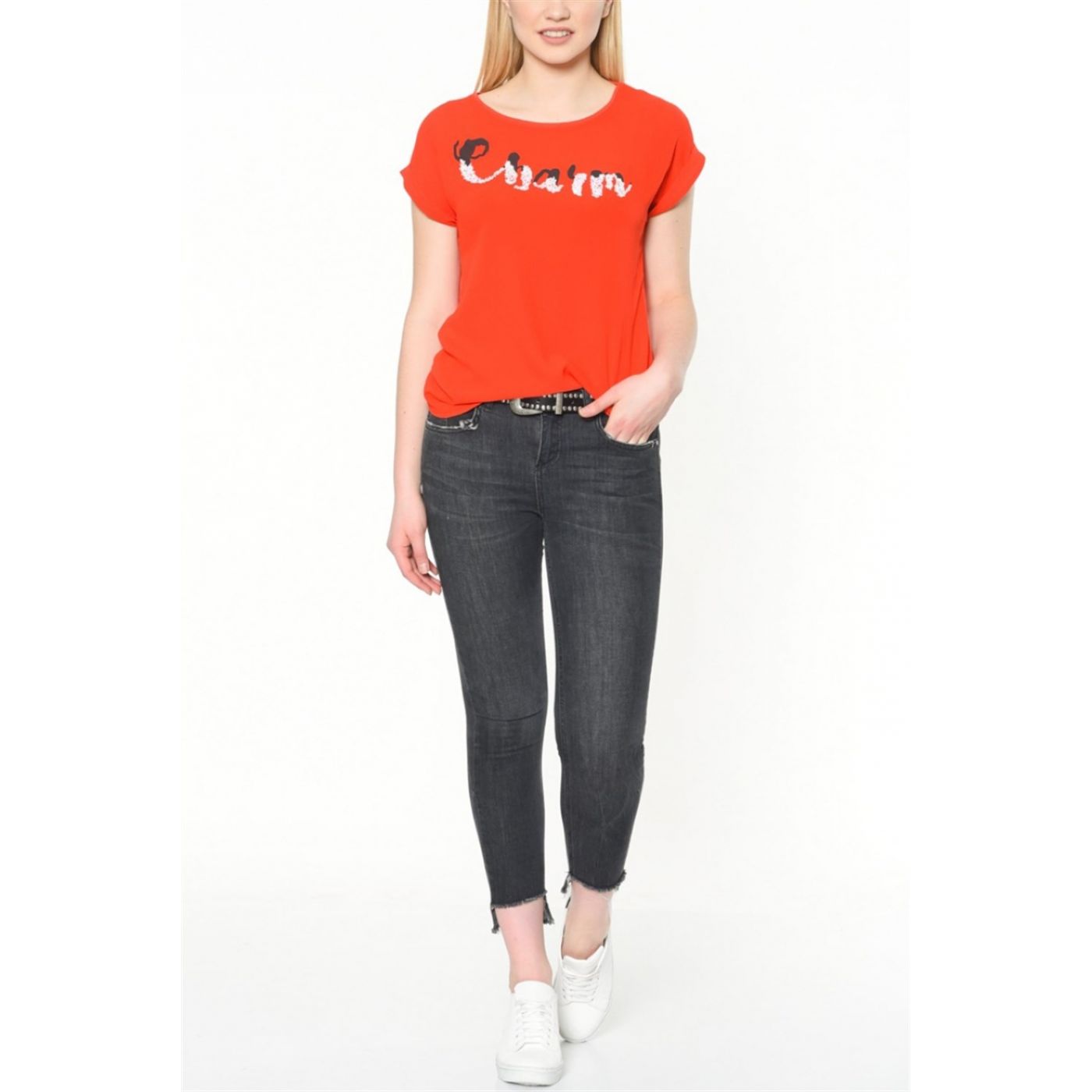 Z6193 DEWBERRY WOMEN's BLOUSE-RED