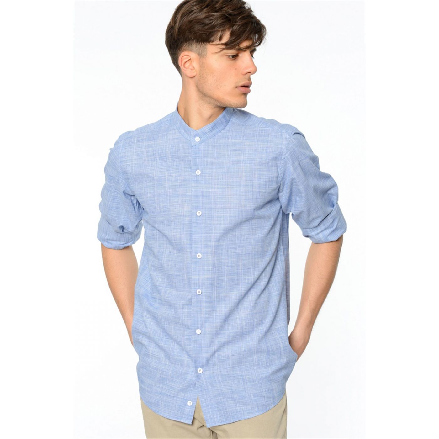 G618 DEWBERRY LINEN SHIRT-BLUE