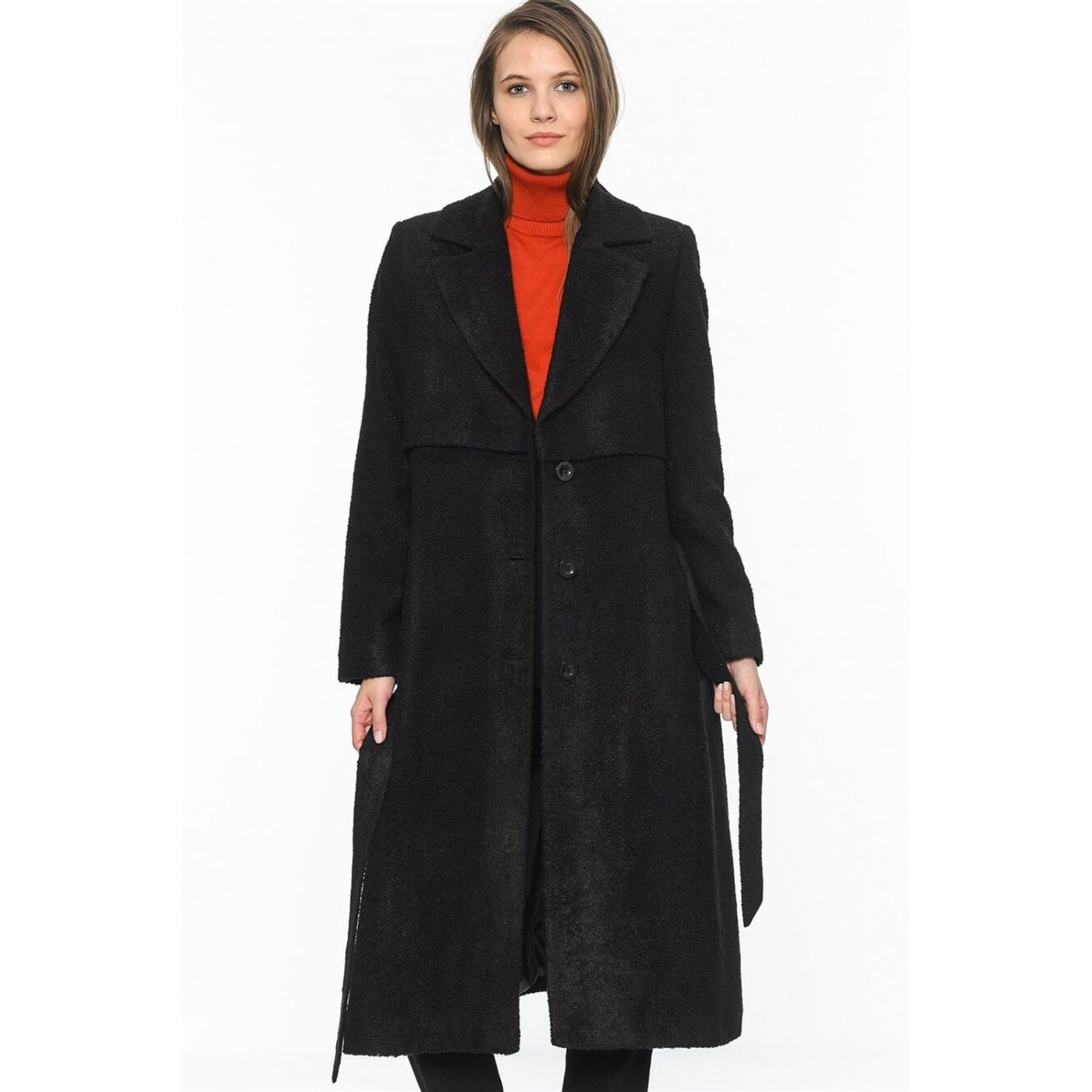 Z6408 DEWBERRY WOMEN's COAT-BLACK