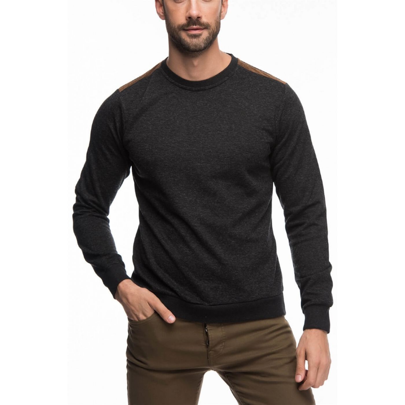 1014 DEWBERRY MEN's SWEATSHIRT-BLACK