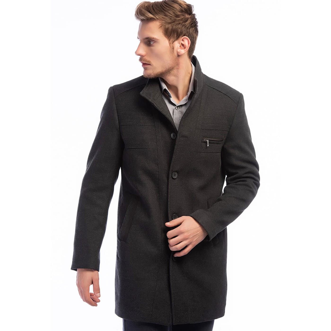 PLT8356 DEWBERRY MEN's COAT-ANTHRACITE
