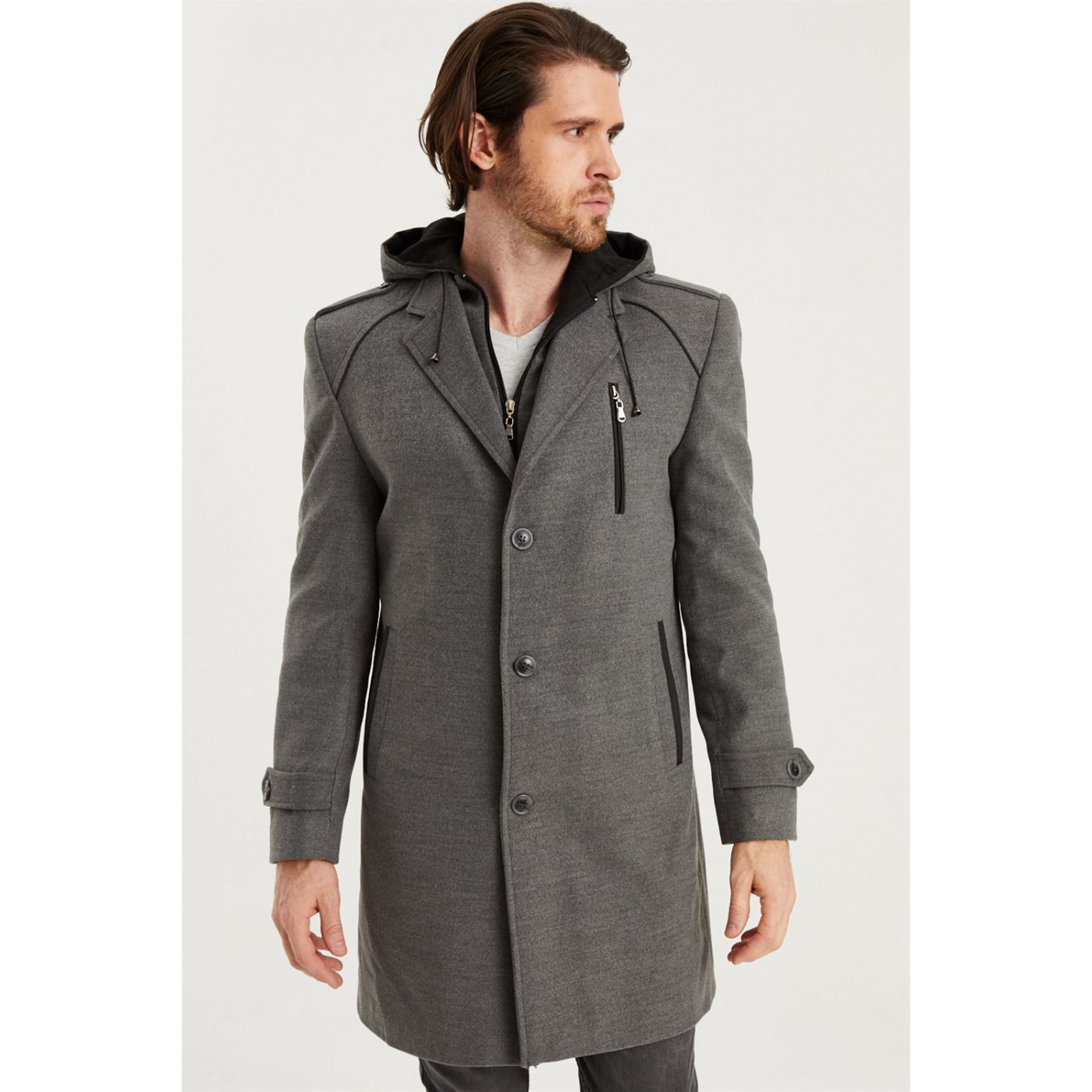 PLT8368 DEWBERRY MEN'S COAT-DARK GRAY