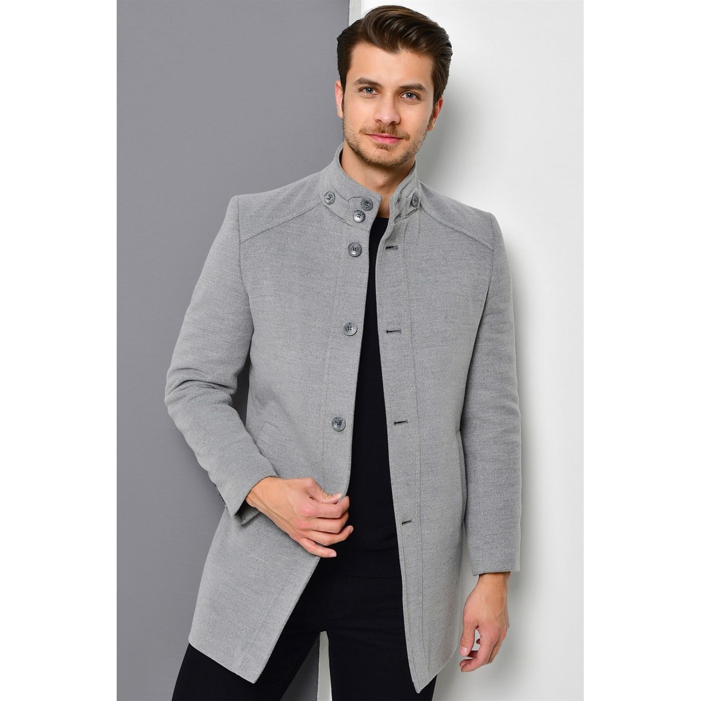 PLT8370 DEWBERRY MEN's COAT-GREY