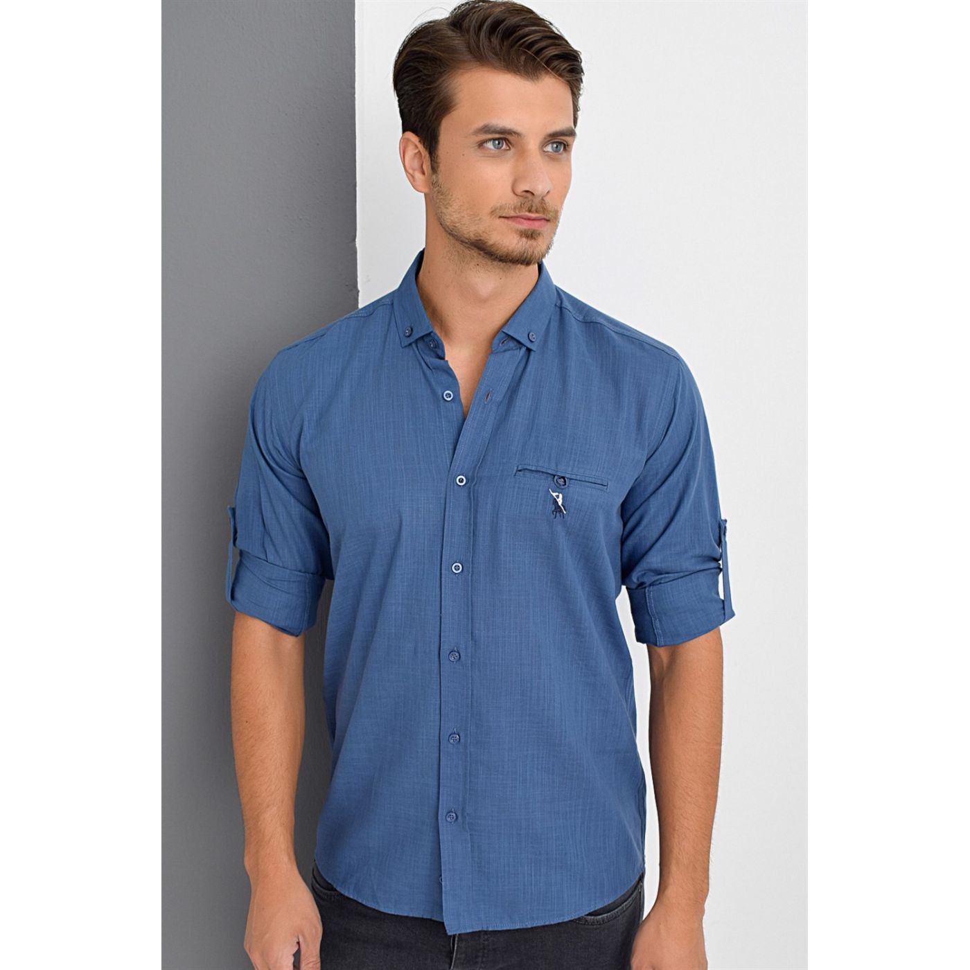 G615 DEWBERRY LINEN SHIRT-INDIGO