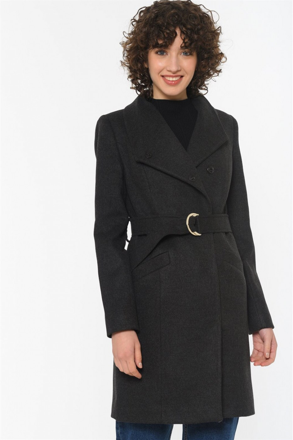 Z6644 DEWBERRY WOMEN KABAN-ANTHRACITE