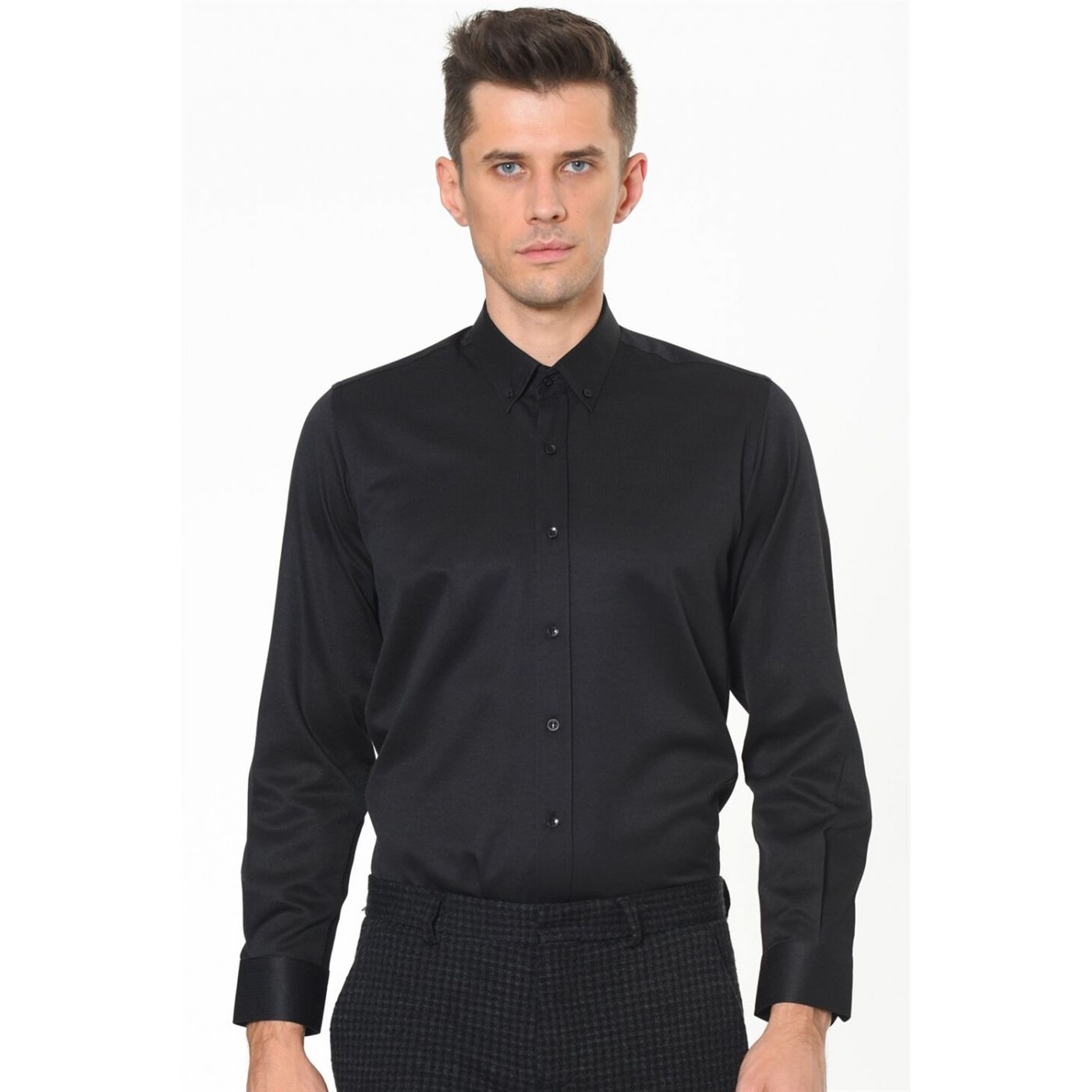G677 DEWBERRY MEN's SHIRT-BLACK