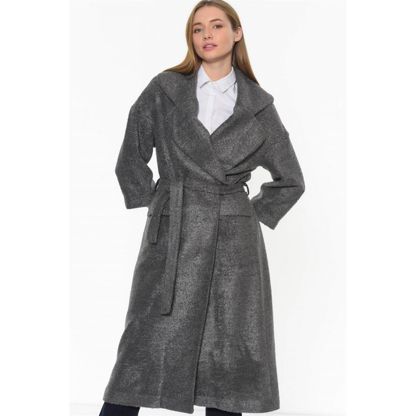 Z6415 DEWBEEERY WOMEN's COAT-GREY