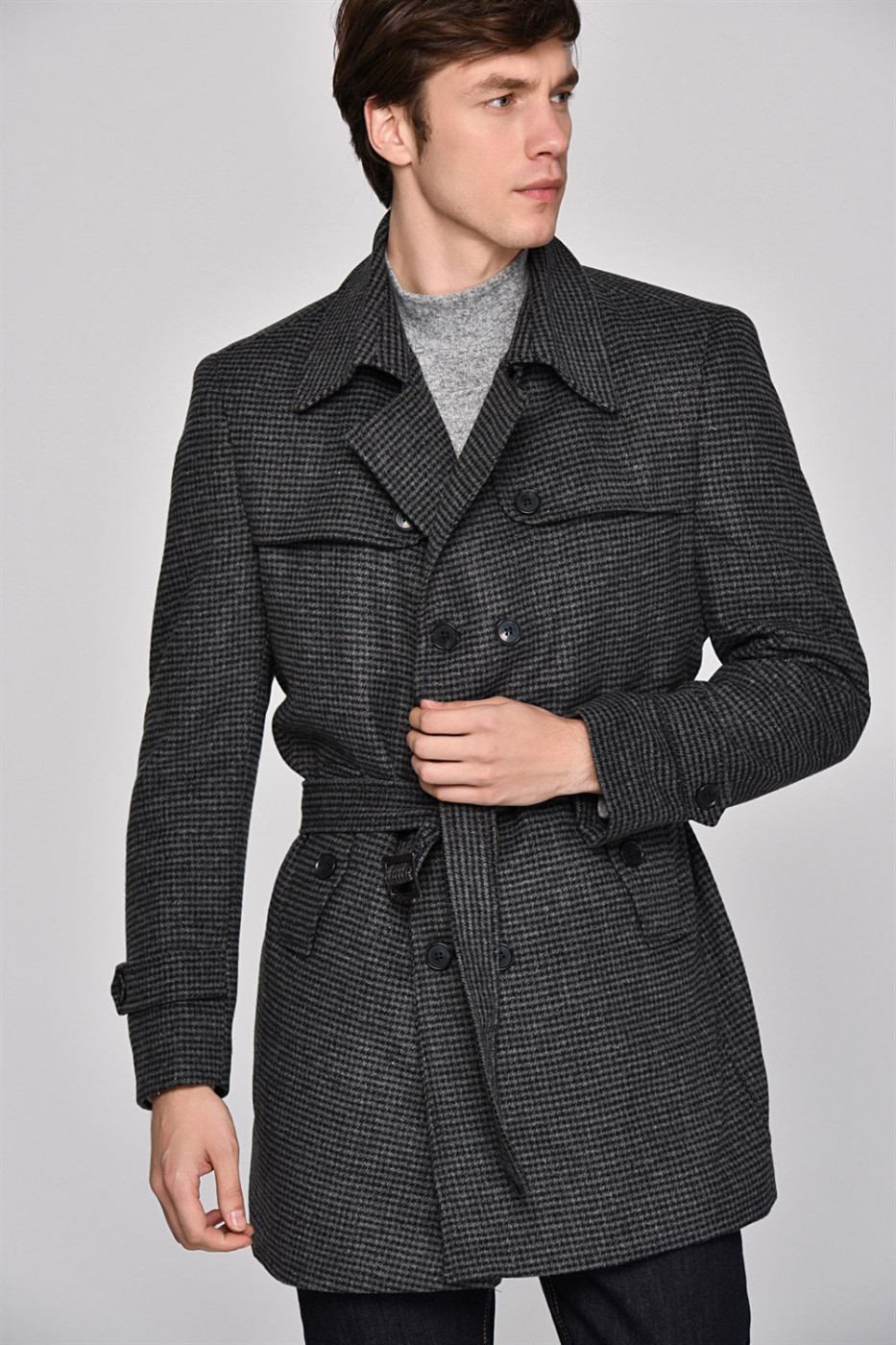 PLT8325 DEWBERRY MEN's COAT-ACCIDENT OIL GREY