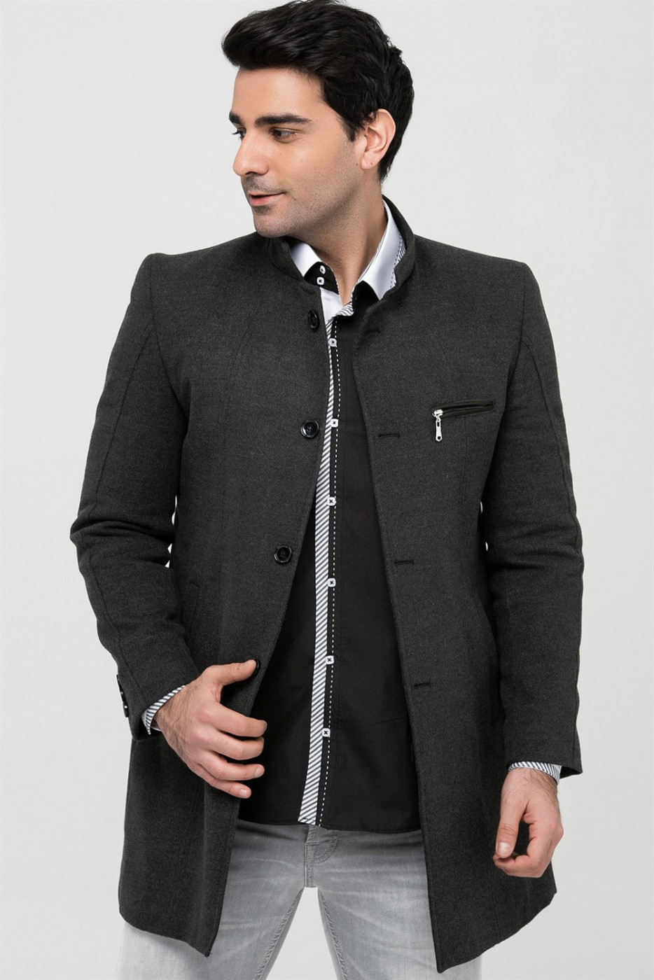 PLT8322 DEWBERRY MEN's COAT-ANTHRACITE