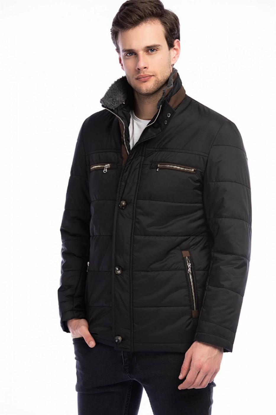K8639 DEWBERRY MEN's COAT-BLACK