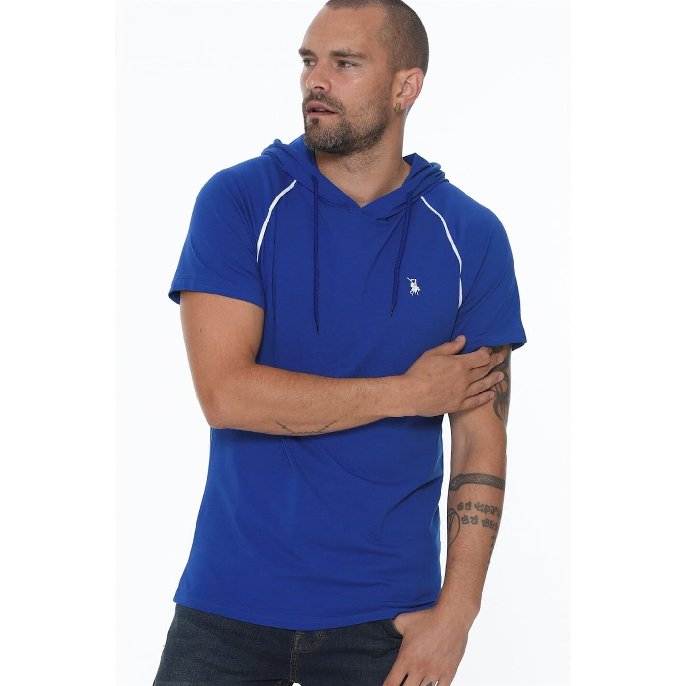 T8570 DEWBERRY HOODED MEN's T-SHIRT-SAKS