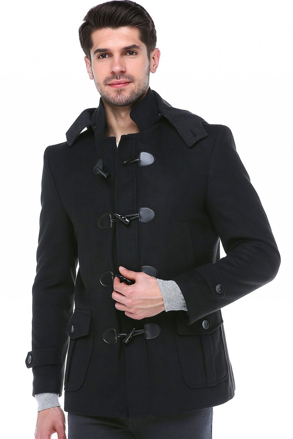 PLT8379 DEWBERRY MEN's COAT-BLACK