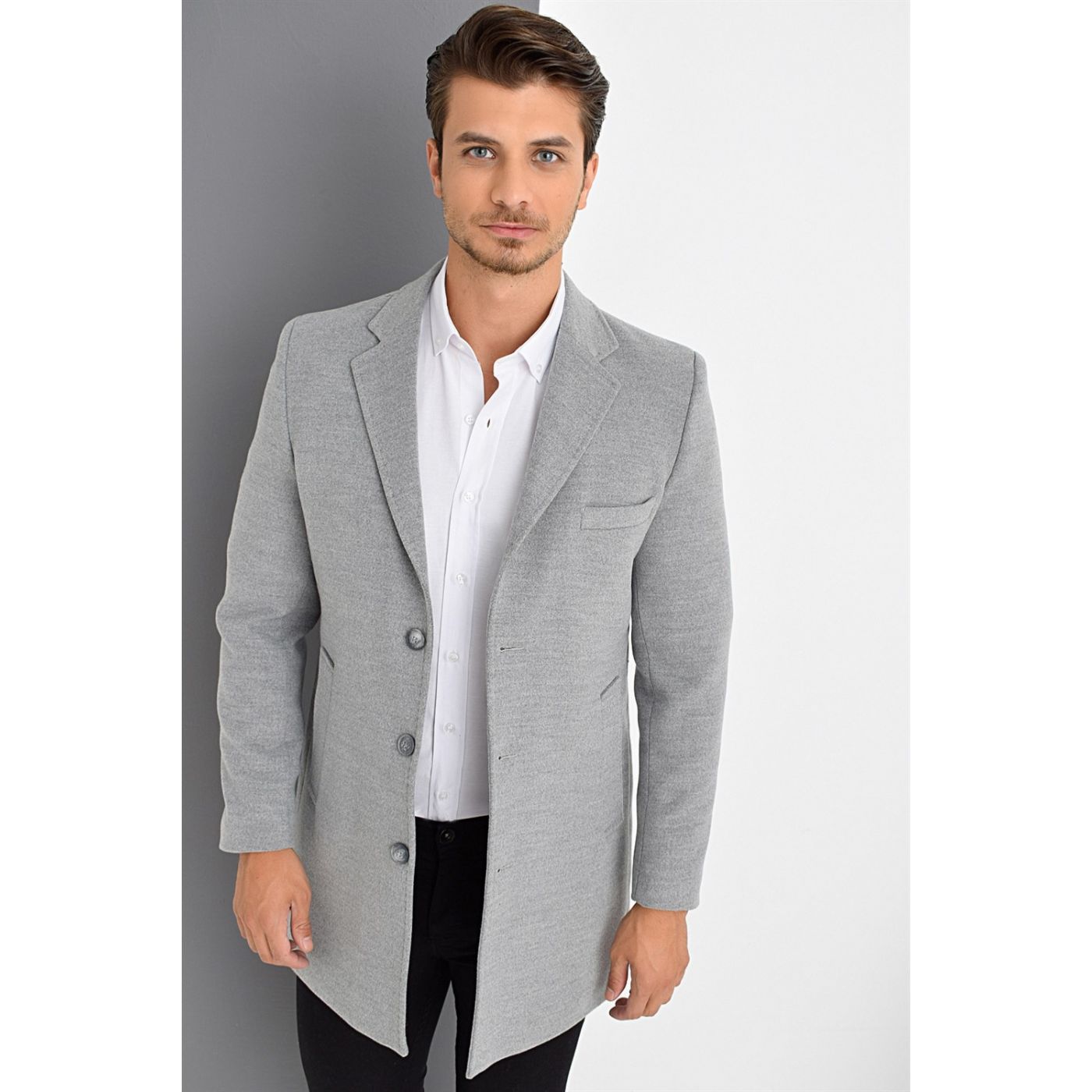 PLT8388 DEWBERRY MEN's COAT-GREY