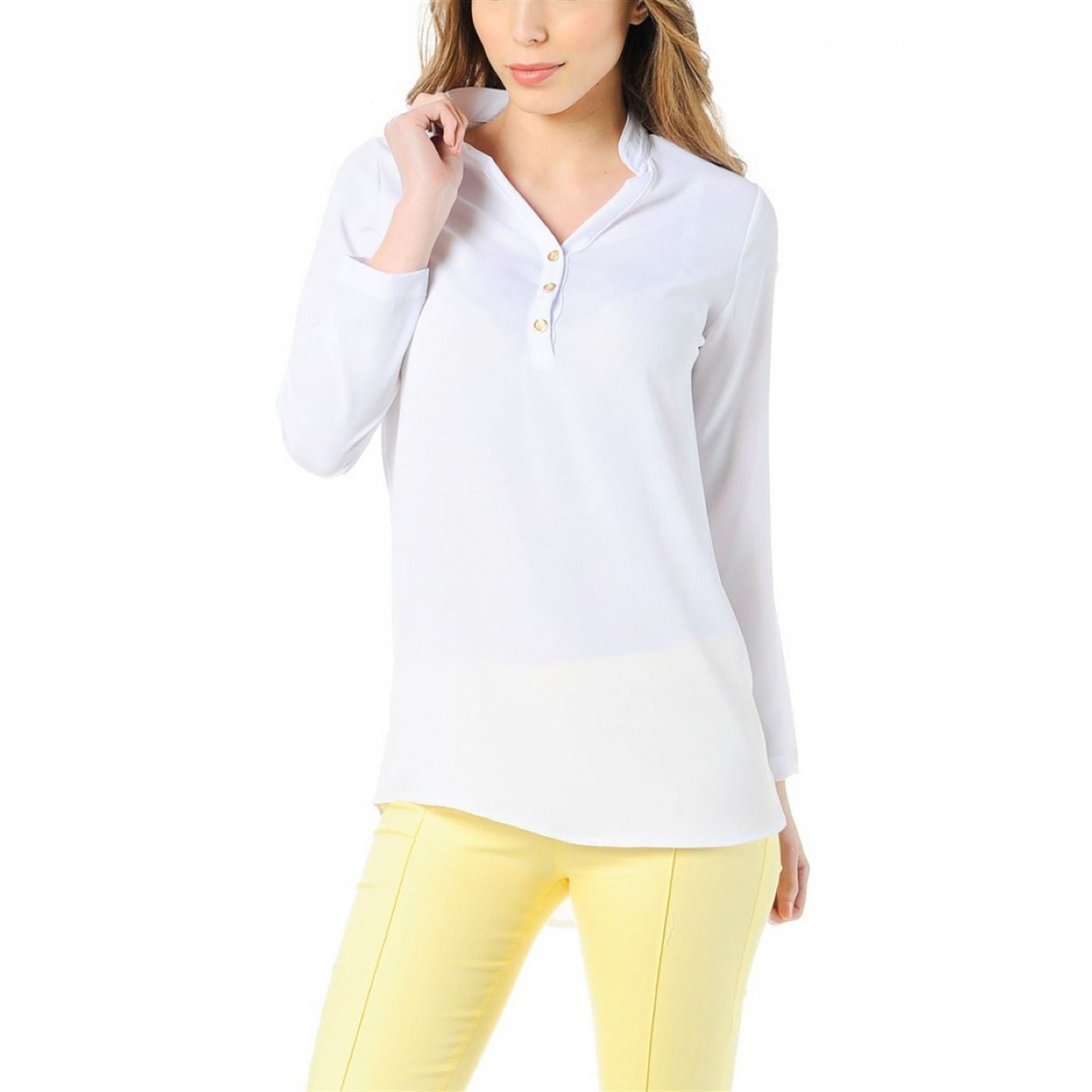 Z4960 DEWBERRY WOMEN'S BLOUSE-WHITE